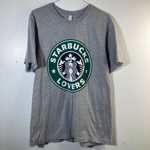 Womens‎ Canvas Starbucks Lovers Swift Tee Shirt Short Sleeve Gray L